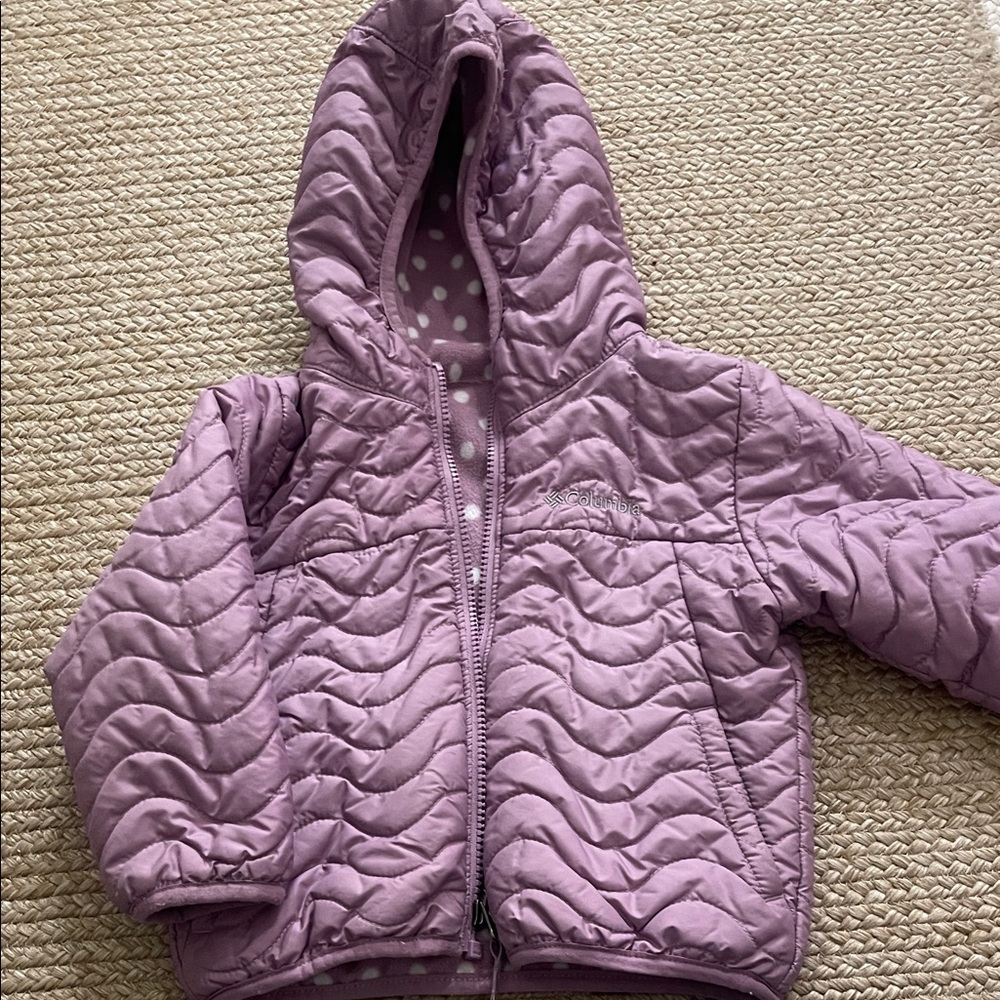 Toddler Columbia Purple Quilted Hooded Jacket/Reversible